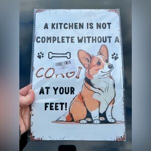 🐾 Corgi Kitchen Metal Sign – Brand New – Cute Dog Lover Decor 🐾